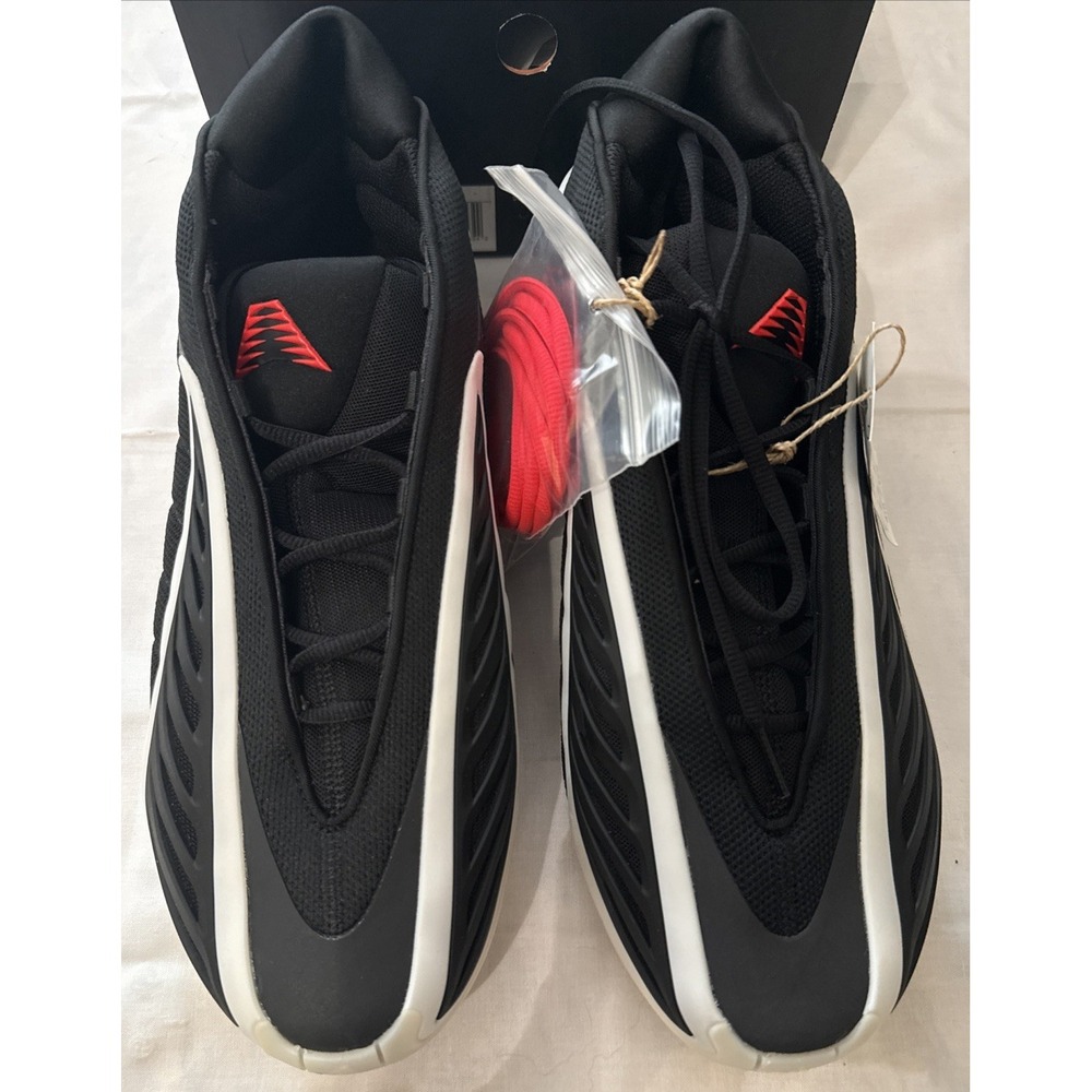 adidas Anthony Edwards 2 AE2 JS3508 Black w/ White Lines Red Accents 13 New NiB